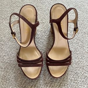 Authentic CHANEL cork heeled sandals - size 38
